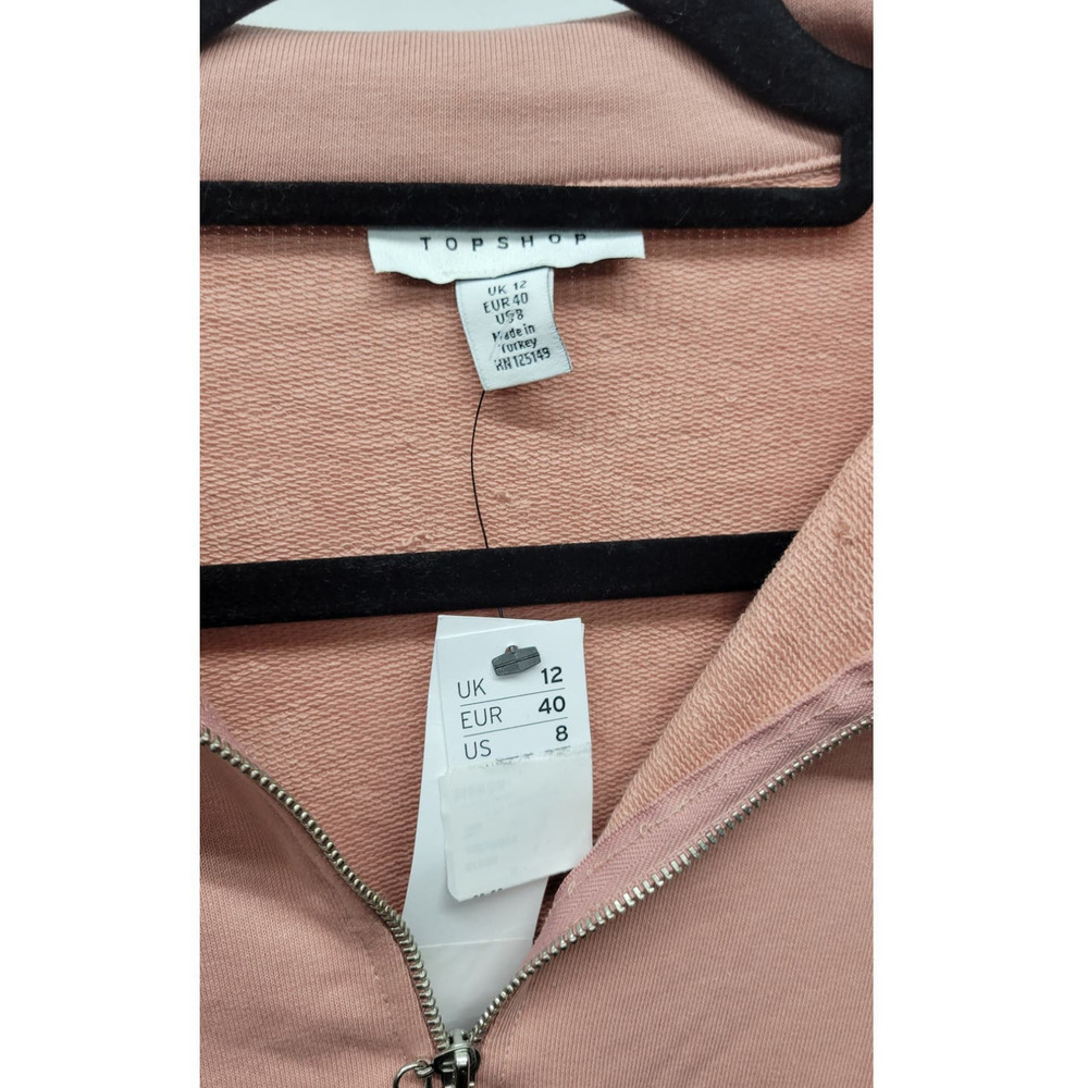 Topshop Zip Collar Cinched Waist Dress Pink - Picture 4 of 8